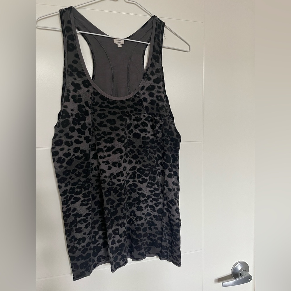 Wilfred Black and Gray Animal Print Tank Top